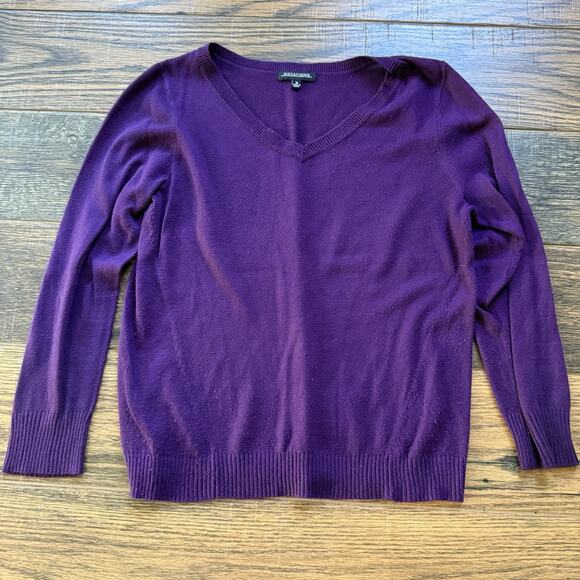 Notations Women’s V-Neck Sweater Purple Long Sleeve Pullover Knit Top Size M - Picture 1 of 5